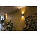 SLV Outdoor LED Wandleuchte QUAD UP/DOWN 15 WL, IP44 IK02, eckig, 8W 3000K 2x 260lm 2x110�, Aluminium / Glas, schaltbar, anthrazit