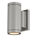 SLV Au�enwandleuchte MYRA UP/DOWN, IP55 IK02, 2x GU10 max. 35W, Silbergrau