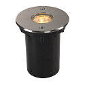 SLV LED Bodeneinbauleuchte DASAR� 920 LV, IP67 IK08, � 9.2cm, 12/24V DC, 6.5W 3000K 520lm 40�, ohne BG, begehbar, Edelstahl 316