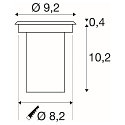 SLV LED Bodeneinbauleuchte DASAR� 920 HV, IP67 IK08, � 9.2cm, 230V AC, 4.6W 3000K 300lm 40�, schaltbar, begehbar, Edelstahl 316
