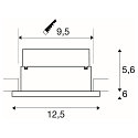 SLV LED Notleuchte P-LIGHT LED Einbauleuchte, 2x LED, 6000K, wei�