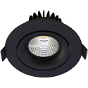 LED Einbauleuchte VELIA TILT, rund, 11W, IP44, dimmbar, 2700K, schwarz matt