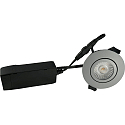 recessed luminaire LOW PROFILE round IP54, grey dimmable 6W 470lm 3000K
