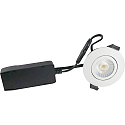 LED Einbauleuchte LOW PROFILE, rund, 6W, 3000K, 470lm, IP54, dimmbar, weiß matt