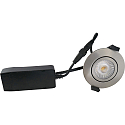 LED Einbauleuchte LOW PROFILE, rund, 6W, 3000K, 470lm, IP54, dimmbar, alu gebürstet