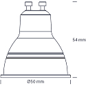 SLV LED Leuchtmittel, 36�, GU10, 10 St�ck, 4,8W, 3000K, 380lm, IP44, dimmbar, wei�/grau, opal