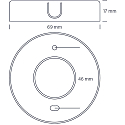 SLV Befestigungsring f�r LED Einbaustrahler ALINA G2, alu geb�rstet