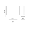 ACB wall luminaire CUSTOM 16/3033 IP20, nickel satined