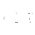 ACB LED Wandleuchte URATURKANA 3908/16 Spiegelleuchte, 19W, 3000-4000K, 1780lm, IP44, opal / chrom
