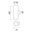 Wall luminaire ZOOM 16/3764-18, Up & Down, 2x GU10 max. 10W (LED), white