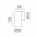 ACB LED Wandleuchte PIPE 16/3986, LED COB, 12W, 3000K, 1240lm, IP20, schwarz