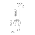 ACB pendant luminaire HALO 3815/1 1 flame IP20, opal, black
