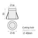ACB Einbau-Deckenstrahler DOT, 3W, 245lm, 3000K, IP20, IK05, schwarz