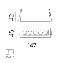 ACB LED Einbauleuchte INVISIBLE 3980/147, 12W, 3000K, 850lm, IP20, schwarz