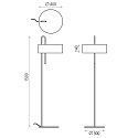 ACB floor lamp CLIP 8178 with switch E27 IP20, white