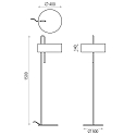 ACB Floor lamp CLIP 8178, 150cm, / � 40cm, E27 max. 20W, with fabric shade, black