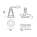 ACB Einbau-Deckenleuchte WINKA, � 8,2 cm, 1 x GU10 LED, 8W, IP20, IK06, schwarz/opal