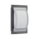 Outdoor Wall and Ceiling luminaire Type No. 6199, IP44, 20 x 30cm, E27 QA55 max. 57W, cast alu, glass, silver / anthracite