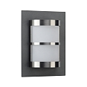 Au�enwandleuchte Typ Nr. 6224, IP44, halbrund, 20 x 26cm, E27 QA55 max. 57W, Edelstahl / Anthrazit / Opal