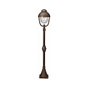 Path light Country style double dome 2 Type No. 2029, height 135cm, IP44, E27 QA55, cast alu / glass clear, brown brass matt