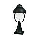 Pedestal luminaire Country style double dome 2 Type No. 0515, height 56cm, IP44, E27 QA55, cast alu / glass clear, black matt