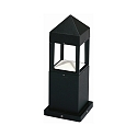 Outdoor Pedestal luminaire Type No. 0523, IP44, height 37cm, R7s QT-DE max. 80W, cast alu / opal glass, black matt