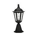 Pedestal luminiare Country style Type No. 0541, IP23, height 53cm, E27 QA55 max.57W, cast alu / cathedral glass, black