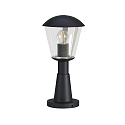 Pedestal luminaire Type No. 0554, IP54 IK08, 40.5cm, E27 QA55 max. 57W, aluminum, plastic clear, impact resistant, black matt