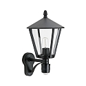 Outdoor Wall luminaire Country style modern Type No. 1814 with motion sensor (Type No. 1815), E27, cast alu clear, black matt