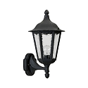 Outdoor Wall luminaire Country style Type No. 1818, standing with wall bracket, IP23, E27 QA55 57W, cast alu, glass, black