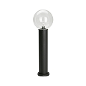 Bollard light Type No. 2012, with glass ball � 25cm, E27, black matt / crystal glass