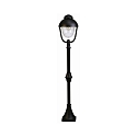 Path light Country style double dome 2 Type No. 2029, height 135cm, IP44, E27 QA55, cast alu / bubble glass clear, black matt