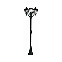 Mast light Country style modern 3 flames Type No. 2046, IP44, 207cm, 3x E27 QA55 max. 57W, cast alu / clear, black matt