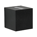 LED Outdoor Wall Spot Type No. 2371 - 2-sided, tight/wide, square, IP44, 230V AC/DC, 2x 3W 3000K 330lm, lens + glass, black