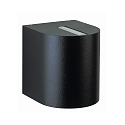 LED Outdoor Wall Spot Type No. 2401 - 2-sided, tight/wide, round, IP44, 230V AC/DC, 2x 6.7W 3000K 600lm, lens + glass, black