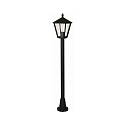 Path light Country style modern Type No. 4129, IP44, 135.5cm, E27 QA55 max. 57W, cast alu / acrylic glass clear, black matt