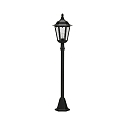 Path light Country style Type No. 4142, height 115cm, E27 QA55 max.57W, cast alu / cathedral glass, black