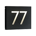 illuminated house number TYPE NO 6004 1-digit, 2-digits IP44, opal, black dimmable