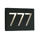 illuminated house number TYPE NO 6005 3-digits IP44, opal, black dimmable