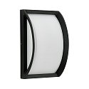 Outdoor Wall and Ceiling luminaire Type No. 6289, curved, 18.5 x 28.5cm, IP44, E27 QA55 max. 57W, cast alu / glass, black