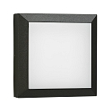 Outdoor LED Wall and Ceiling luminaire Type No. 6560, IP54 IK08, 19 x 19cm, 8W 3000K 880lm, cast alu / glass, dimmable, black