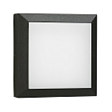 Outdoor LED Wall and Ceiling luminaire Type No. 6562, IP54 IK08, 32 x 32cm, 20W 3000K 2000lm, cast alu, dimmable, black matt