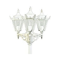 Mastleuchte Landhausstil 3-flammig Typ Nr. 2049, H�he 223cm, 3x E27 QA55 max. 57W, Alu-Guss / Glas klar, Wei�-Gold