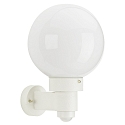 Outdoor Wall luminaire Type No. 0257 with motion sensor, with opal glass ball � 25cm, E27, white