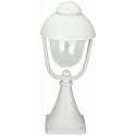 Pedestal luminaire Contry style double dome 2 Type No. 0515, 56cm, IP44, E27 QA55, cast alu / bubble glass clear, white