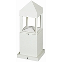 Outdoor Pedestal luminaire Type No. 0599, IP44, 37cm, 12W 3000K 1200lm, direct / indirect, dimmble, cast alu / clear, white