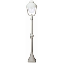 Path light Country style double dome 2 Type No. 2029, height 135cm, IP44, E27 QA55, cast alu / bubble glass clear, white