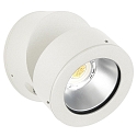 LED Au�enwand-Strahler Typ Nr. 2389, IP54, 12W 3000K 1200lm 30�, dreh- und schwenkbar, dimmbar, Alu-Guss / Glas, Wei� matt