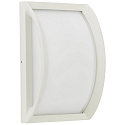Outdoor LED Wall and Ceiling luminaire Type No. 6389, arched, 18.5x28.5cm, IP44, 10W 3000K 900lm, cast alu, dimmable, silver