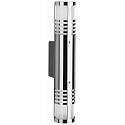 Outdoor Wall luminaire Type No. 0206, IP44, 2 flames direct/indirect, 2x G9 QT14 max. 40W, stainless steel, glass satined